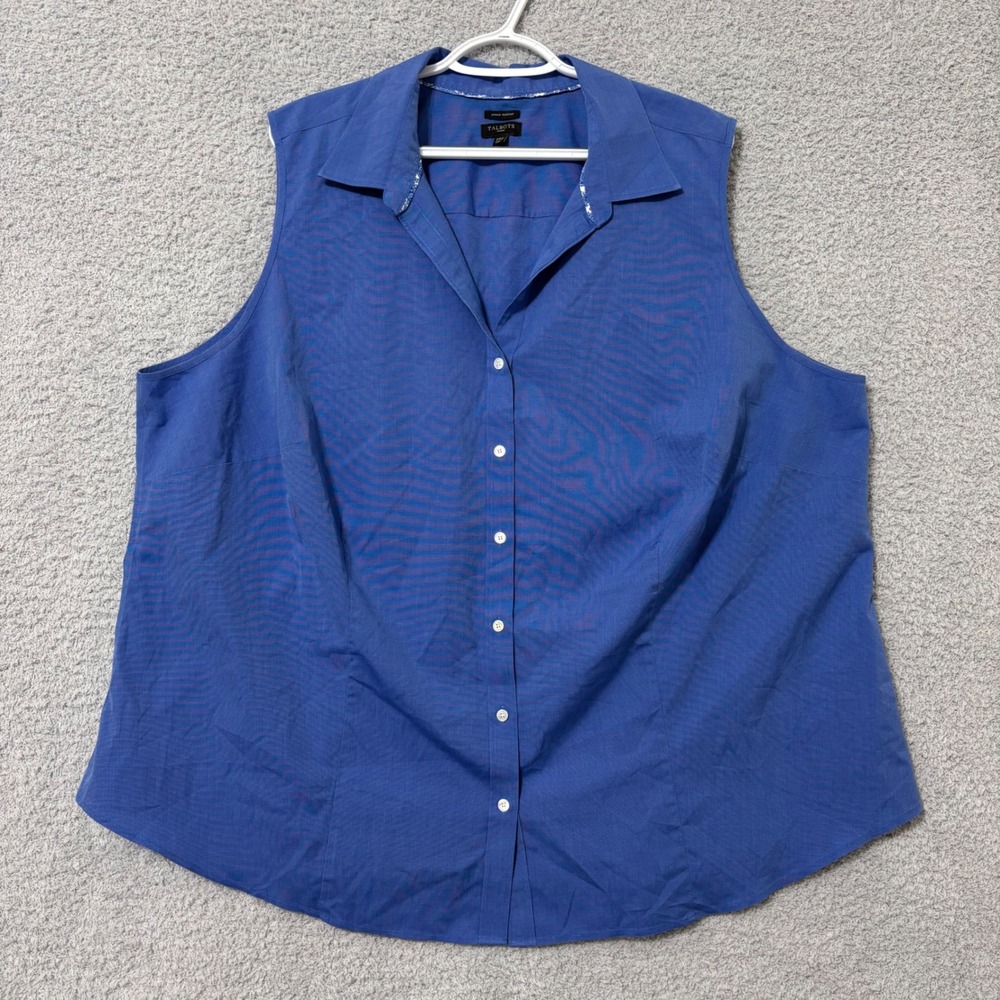 Plus Size 24W Sleeveless Work Blouse Wrinkle Resistant Career Top Talbots